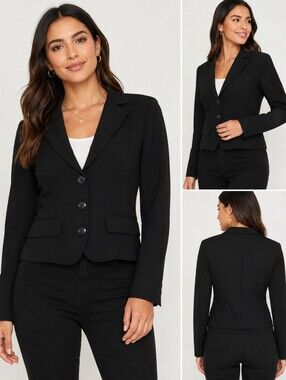 🖤 A-List by Wrapper Black Tailored Career Blazer Jacket | Size 3/4